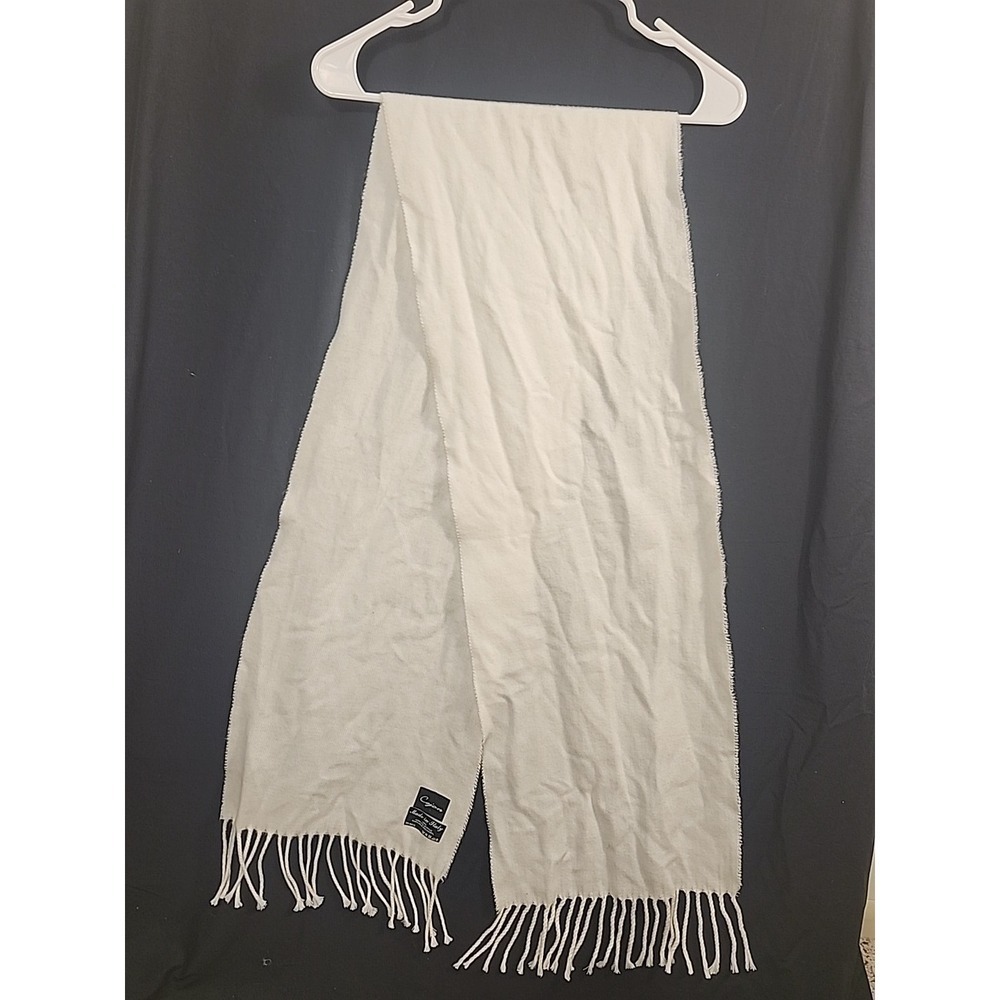 Cejon Ivory 100% Acrylic Fringed Scarf Made in Italy
